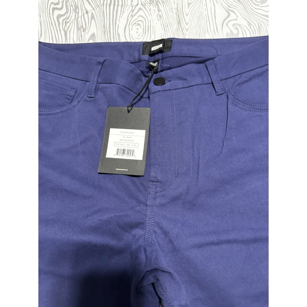 NWT AWAY Luggage Mens‎ The Staple Pant Blue Stretchy Casual Sz 34 $135 MSRP - Picture 10 of 10